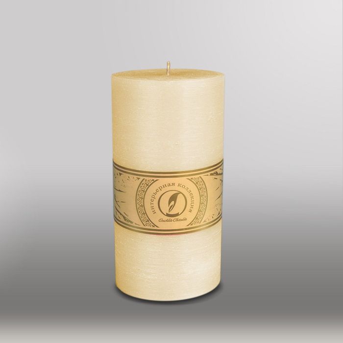 Свеча цилиндр "Рельеф", 100x205мм,  кремовый