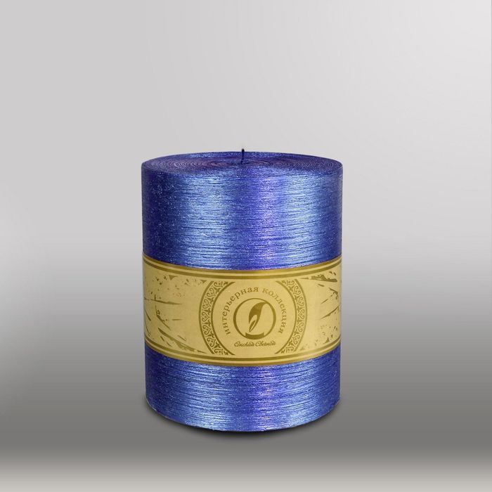 Свеча цилиндр "Металлик", 120x150мм,  темно-фиолетовый