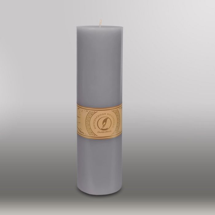 Свеча цилиндр "Классика", 80x305мм,  дымчато-голубой