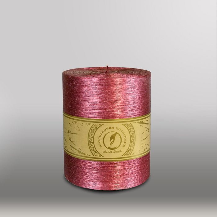 Свеча цилиндр "Металлик", 120x150мм,  рубин