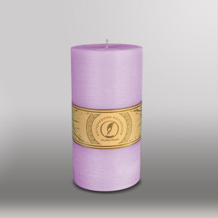 Свеча цилиндр "Рельеф", 100x205мм,  сиреневый