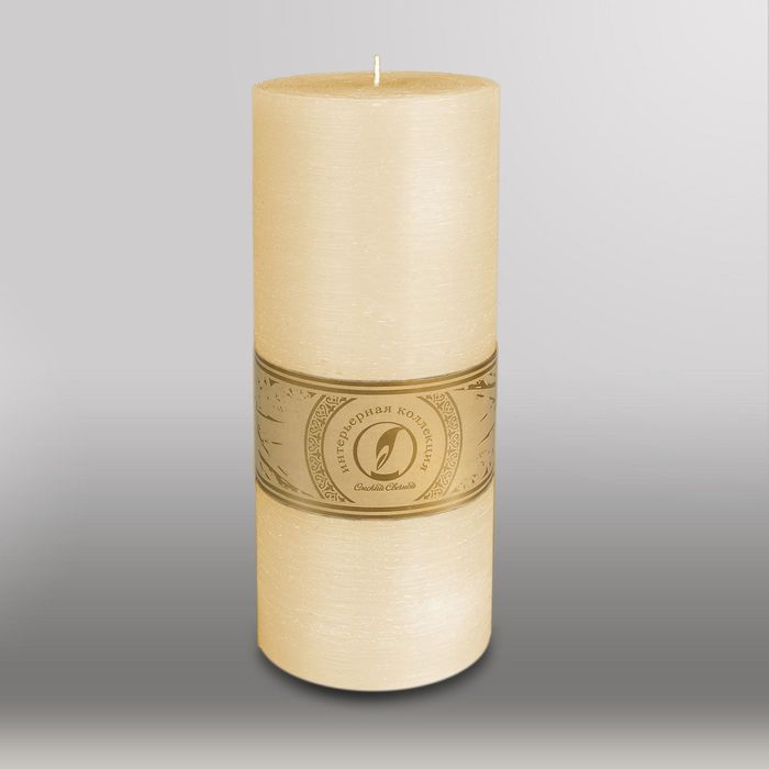 Свеча цилиндр "Рельеф", 100x255мм,  кремовый