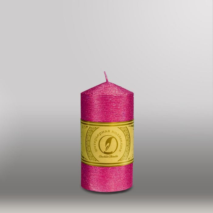 Свеча цилиндр с конусом "Металлик", 120x150мм,  рубин