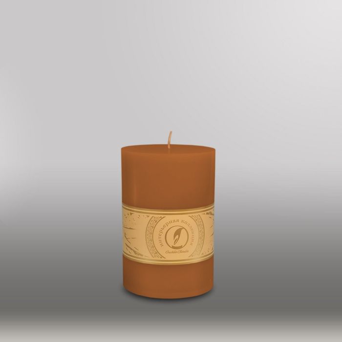 Свеча цилиндр "Классика", 100x150мм,  коричневый