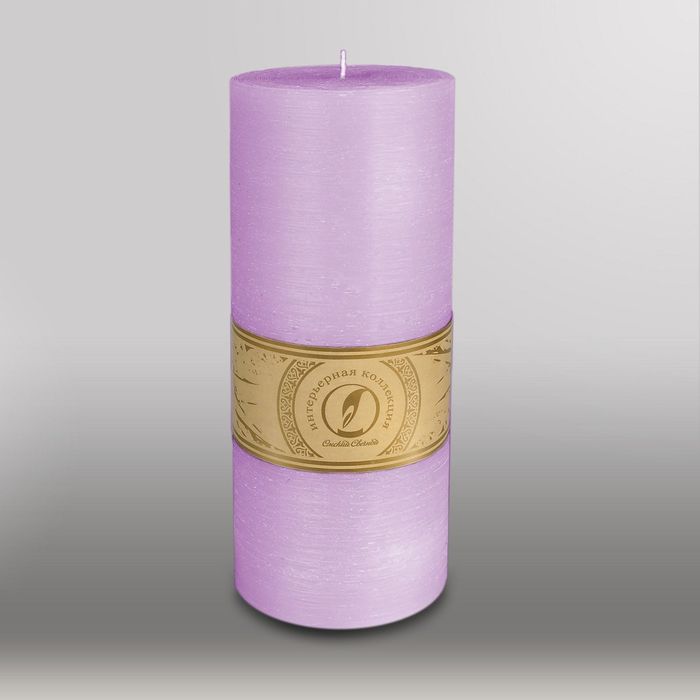 Свеча цилиндр "Рельеф", 100x255мм,  сиреневый