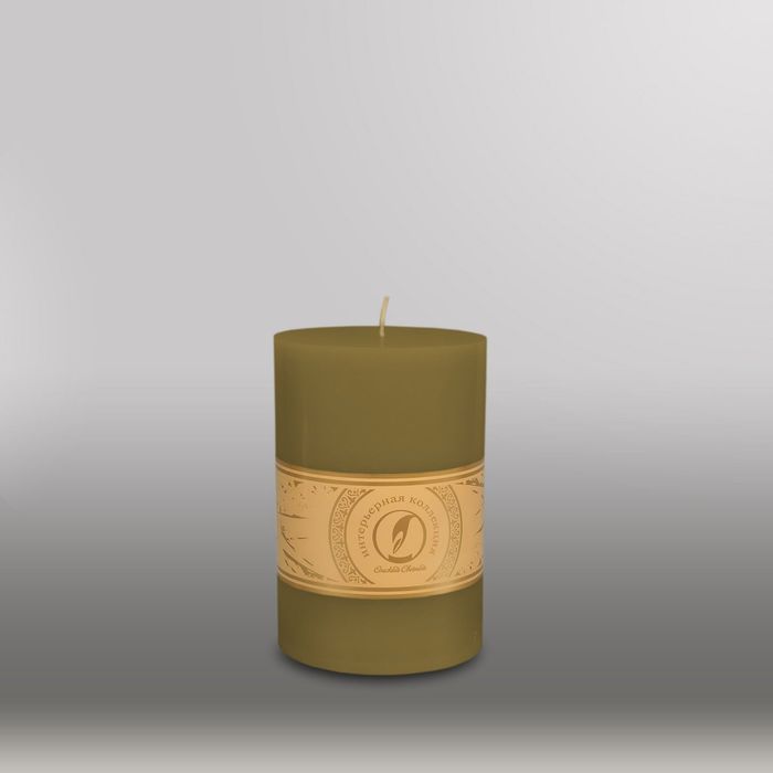 Свеча цилиндр "Классика", 100x150мм,  оливковый