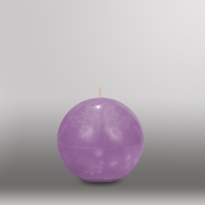 Свеча шар "Мрамор", d=100мм,  сиреневый