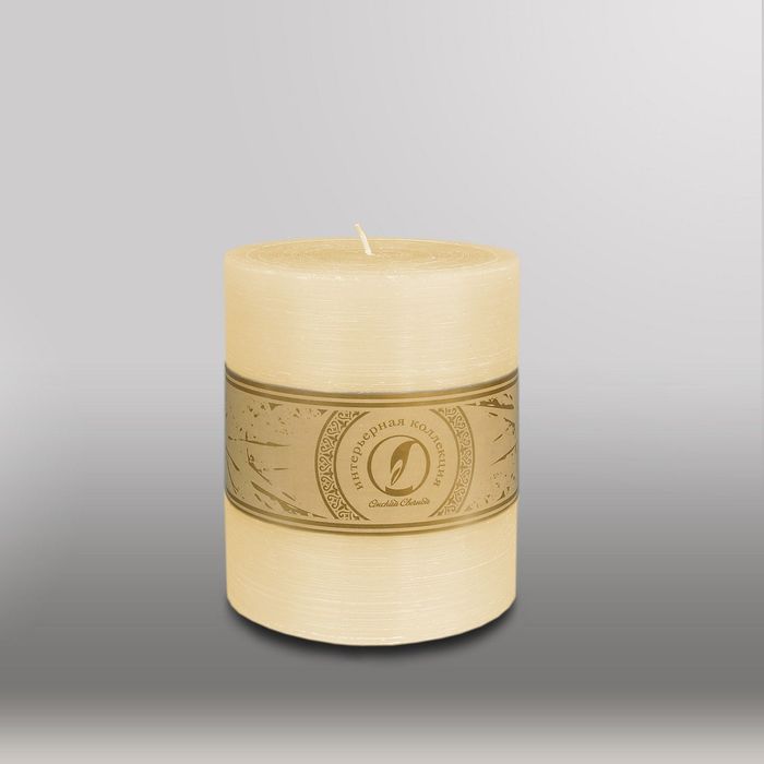 Свеча цилиндр "Рельеф", 125x150мм,  кремовый
