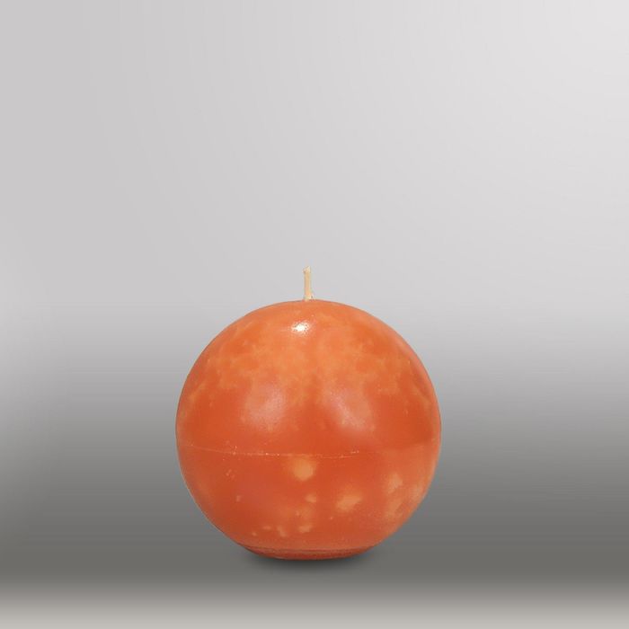 Свеча шар "Мрамор", d=100мм,  облепиховый