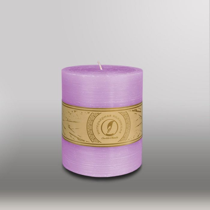 Свеча цилиндр "Рельеф", 125x150мм,  сиреневый