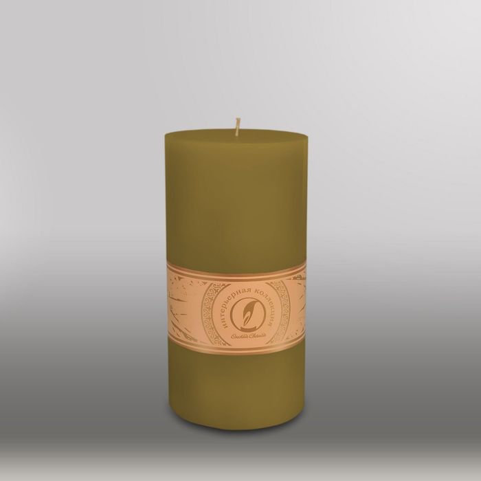 Свеча цилиндр "Классика", 100x205мм,  оливковый