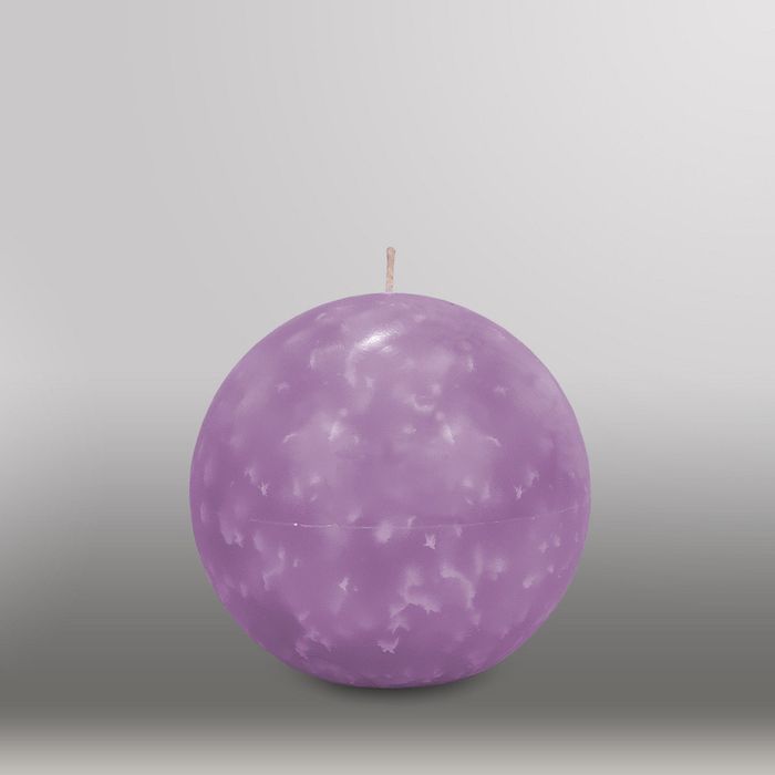 Свеча шар "Мрамор", d=125мм,  сиреневый