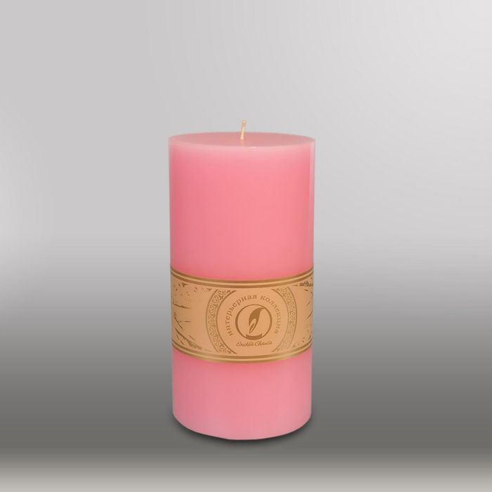 Свеча цилиндр "Классика", 100x205мм,  розовый