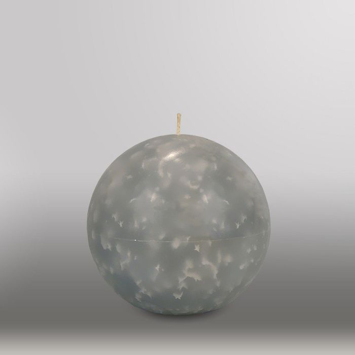 Свеча шар "Мрамор", d=125мм,  дымчато-голубой
