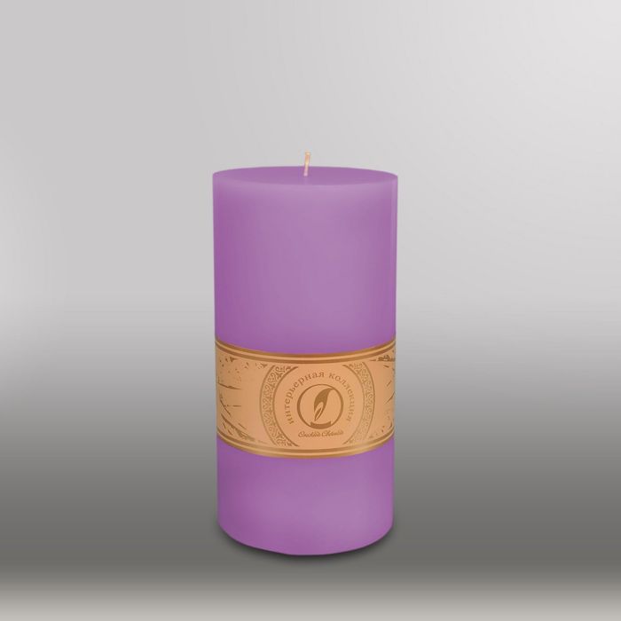 Свеча цилиндр "Классика", 100x205мм,  сиреневый