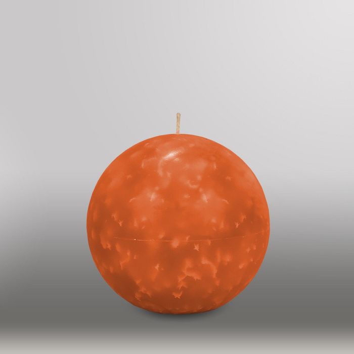 Свеча шар "Мрамор", d=125мм,  облепиховый