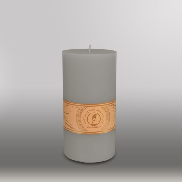 Свеча цилиндр "Классика", 100x205мм,  дымчато-голубой