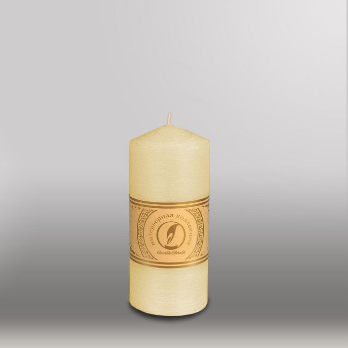Свеча цилиндр с конусом "Рельеф", 70x150мм,  кремовый