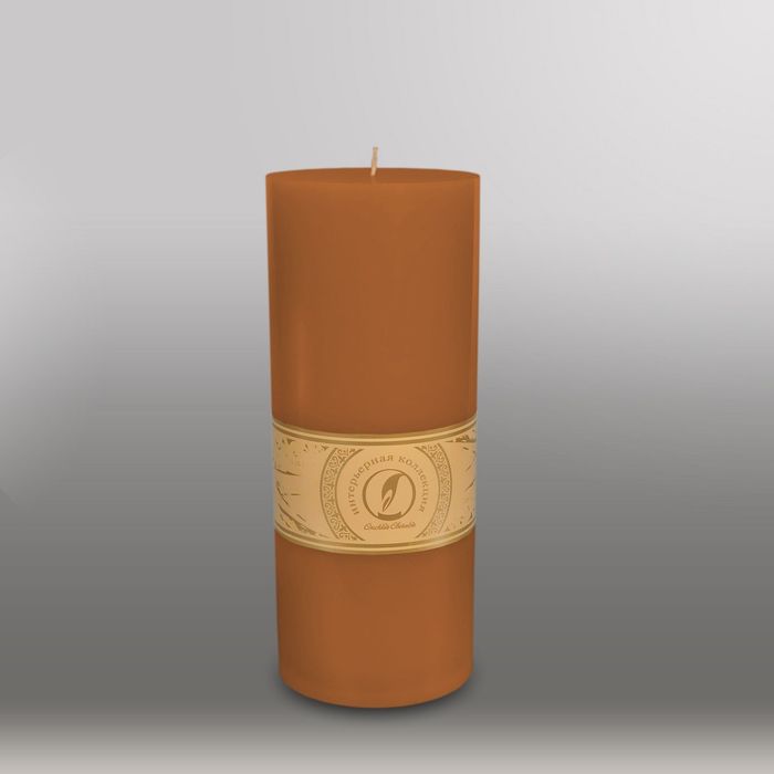 Свеча цилиндр "Классика", 100x255мм,  коричневый