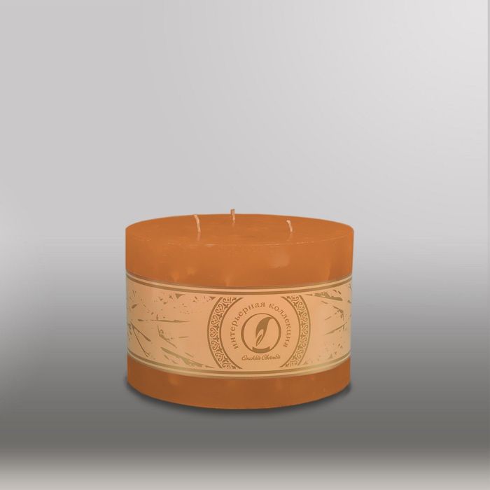 Свеча цилиндр "Мрамор", 150x105мм,  3 фитиля коричневый