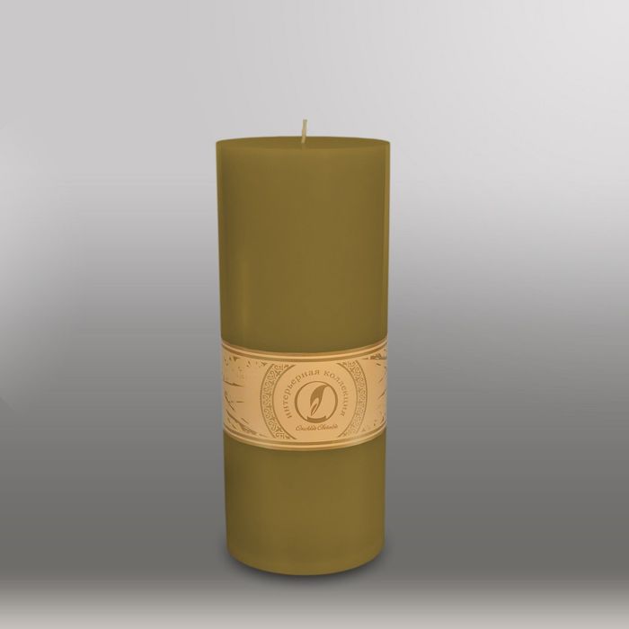 Свеча цилиндр "Классика", 100x255мм,  оливковый