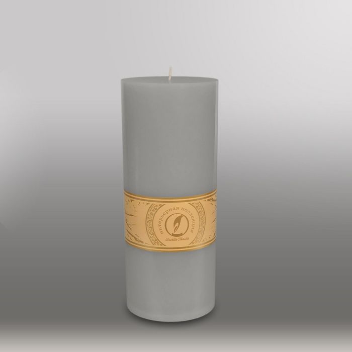 Свеча цилиндр "Классика", 100x255мм,  дымчато-голубой