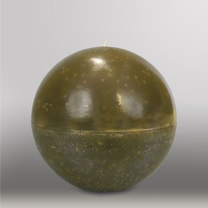 Свеча шар "Мрамор", d=200мм,  оливковый