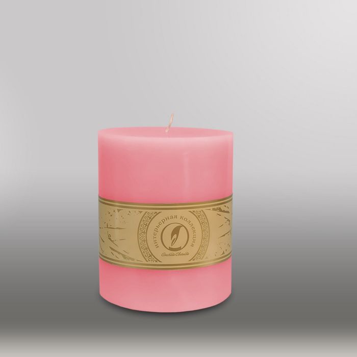 Свеча цилиндр "Классика", 120x150мм,  розовый