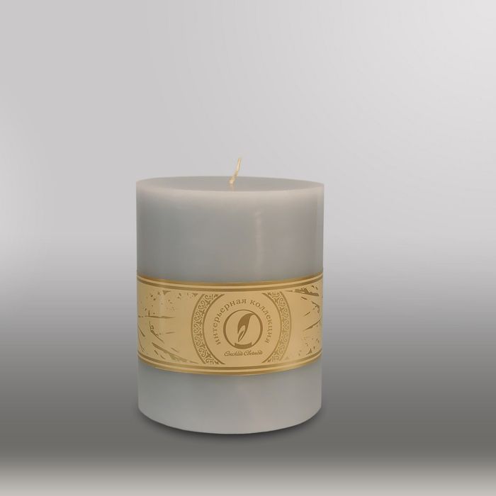 Свеча цилиндр "Классика", 120x150мм,  дымчато-голубой