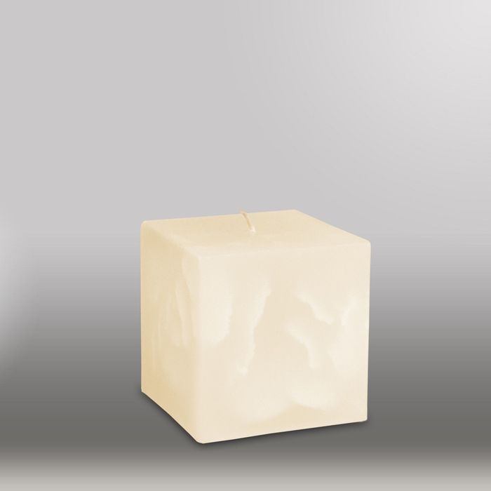 Свеча куб "Мрамор", 75мм,  кремовый