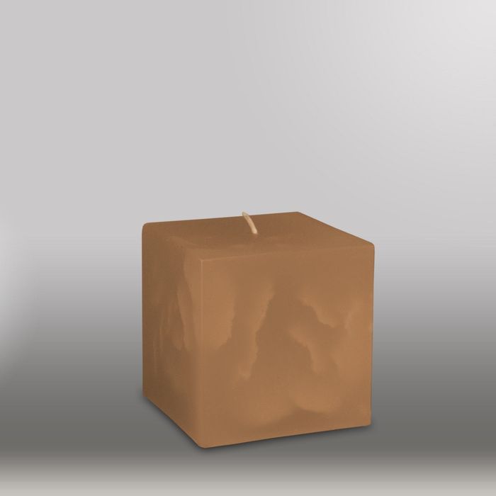 Свеча куб "Мрамор", 75мм,  коричневый