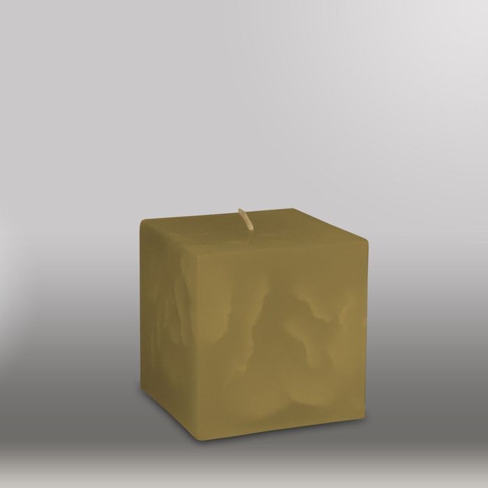 Свеча куб "Мрамор", 75мм,  оливковый