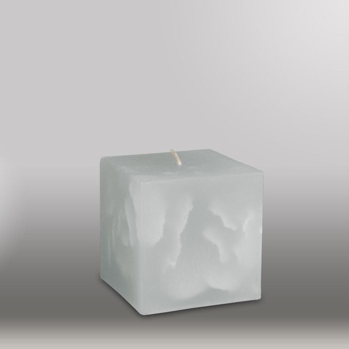 Свеча куб "Мрамор", 75мм,  дымчато-голубой