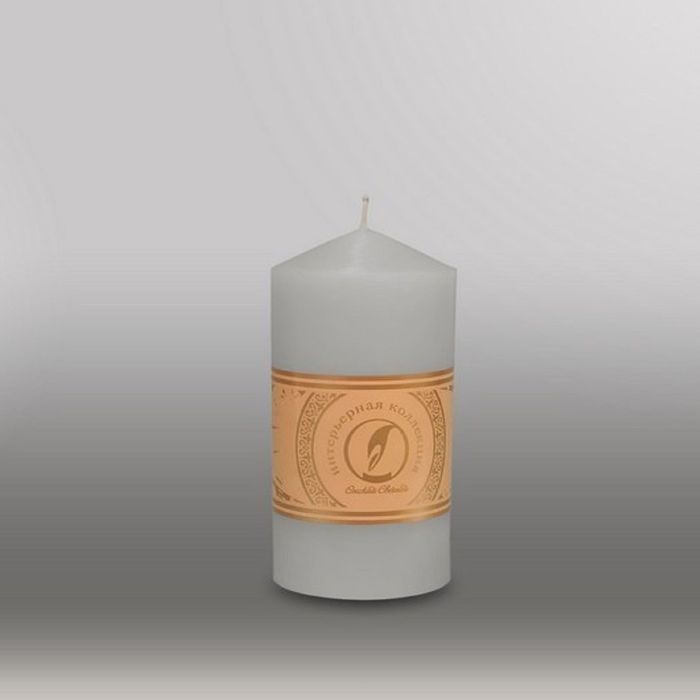 Свеча цилиндр с конусом "Классика", 70x127мм,  дымчато-голубой