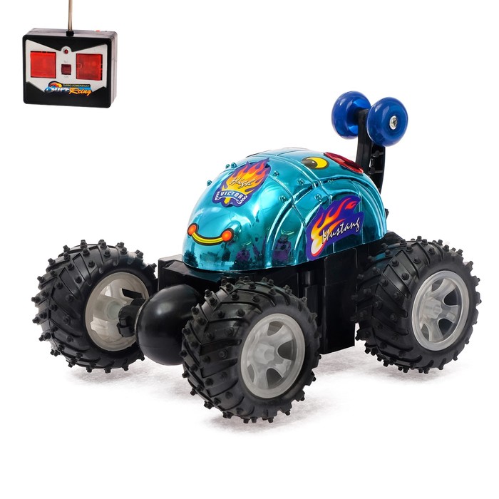 Машина радиоуправляемая "Перевёртыш с глазками", работает от батареек, цвета МИКС