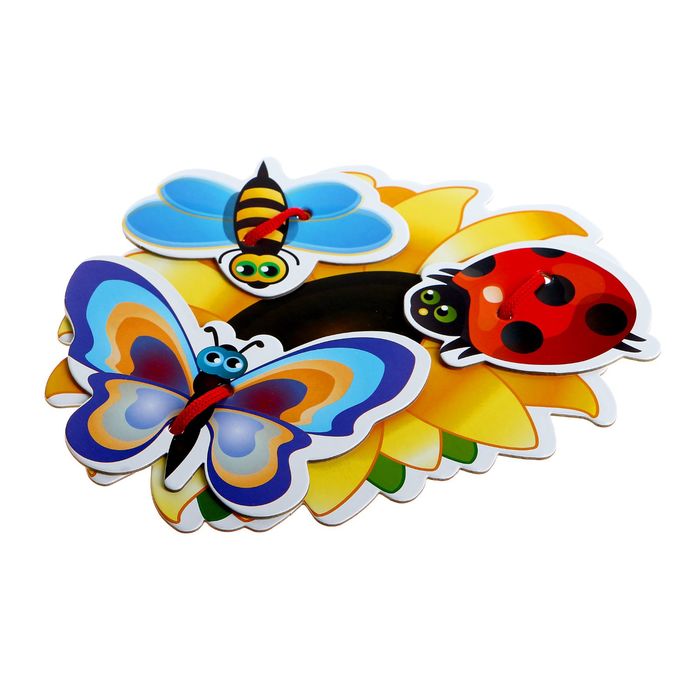 Игры со шнуровками и липучками "Веселая полянка"