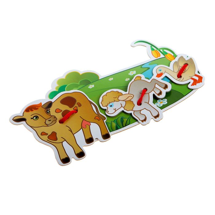 Игры со шнуровками и липучками "Деревня"