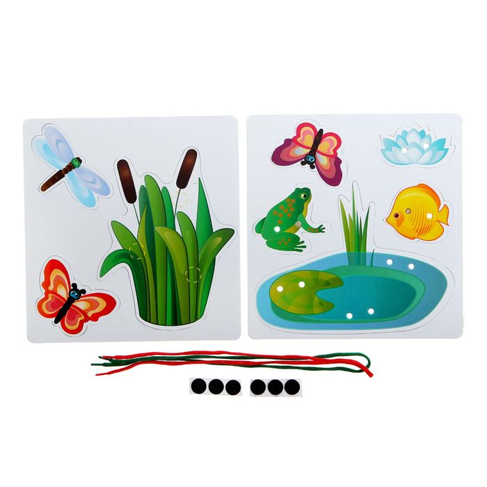 Игры со шнуровками и липучками "Лесное озеро"