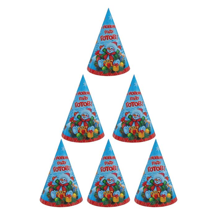 Колпак бумажный "К Новому году готов" снеговик