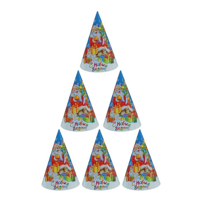 Колпак бумажный "С Новым годом" дед мороз и подарки
