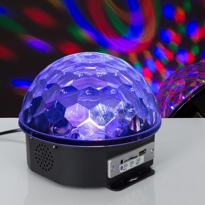 Световой прибор «Хрустальный шар» 17.5 см, динамик, свечение мульти, 220 В световой прибор хрустальный шар 5 см поворотное крепление пульт ду свечение rgb 220 в