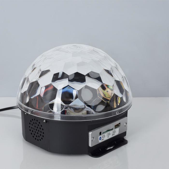 Световой прибор хрустальный шар, d=17.5 см, с музыкой, Bluetooth, 220V