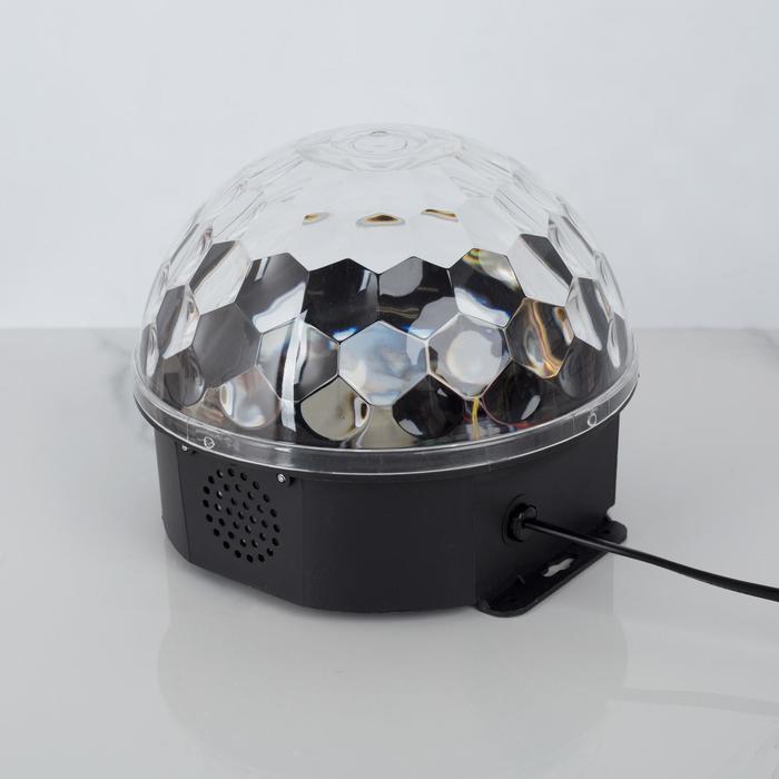 Световой прибор хрустальный шар, d=17.5 см, с музыкой, Bluetooth, 220V