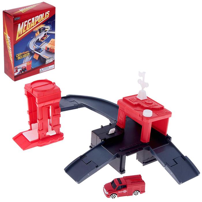 Набор MEGAPOLIS, пожарная с машиной, 1:60