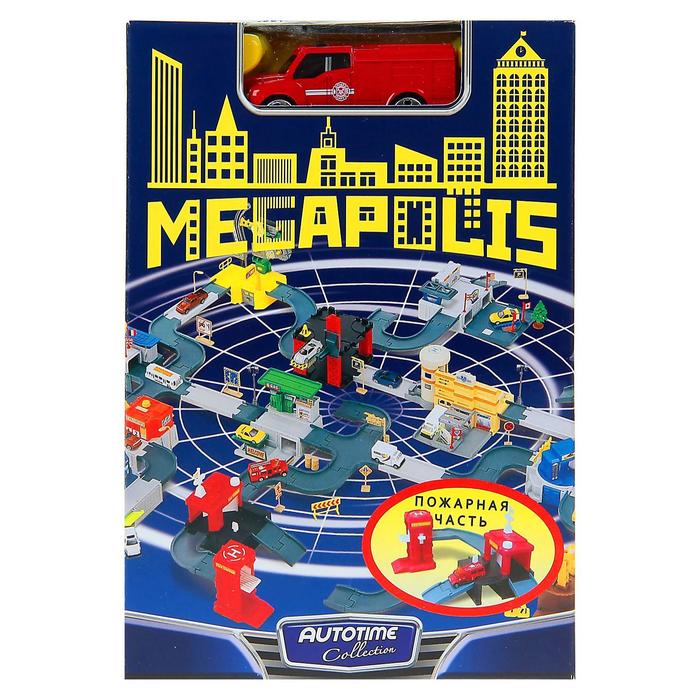 Набор MEGAPOLIS, пожарная с машиной, 1:60