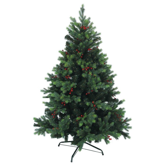 Ёлка "Грацио с ягодами" премиум 150±5 см, d нижнего яруса 93±3 см, 499 литых веток