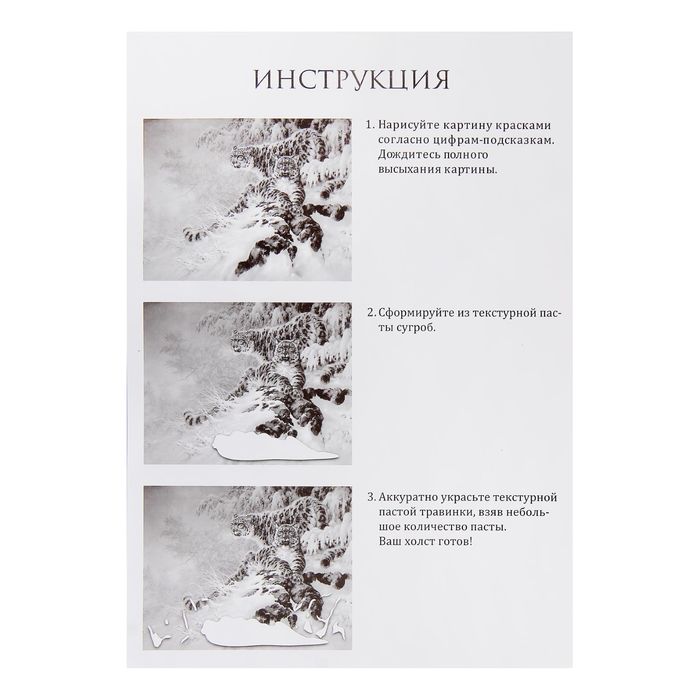 Роспись по номерам без подрамника "Барсы", с шариковым пластилином, 40 х 30 см