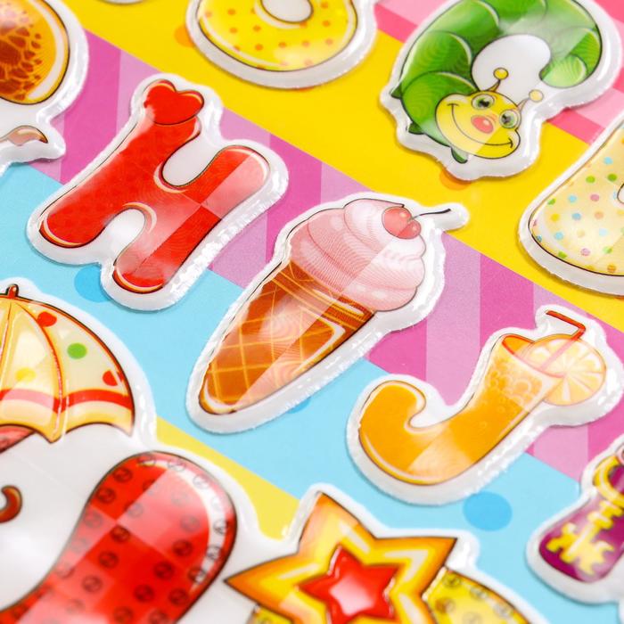 Набор для творчества с наклейками "Буквы и смайлы", МИКС