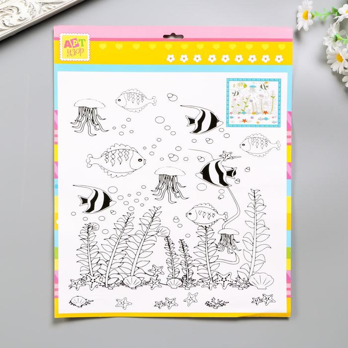 Набор для творчества с наклейками "Буквы и смайлы", МИКС