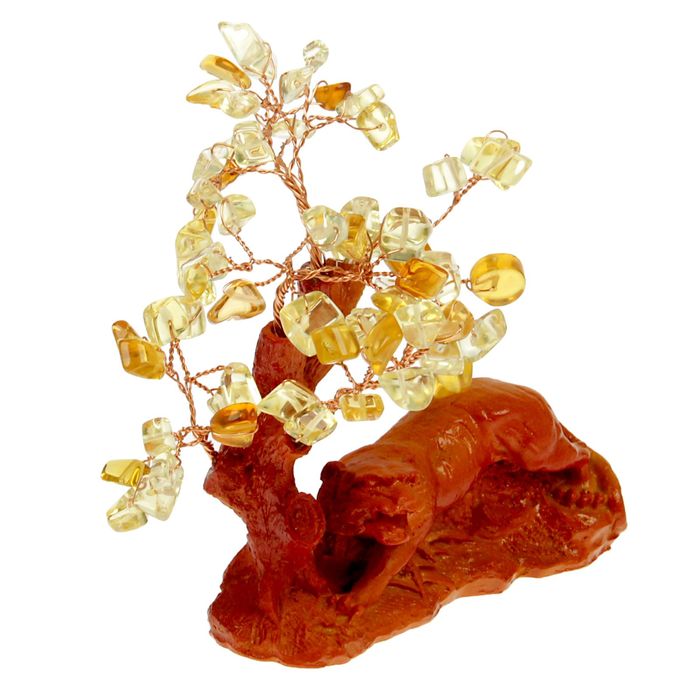 Бонсай "Тигр", самоцветы, 66 камней, МИКС